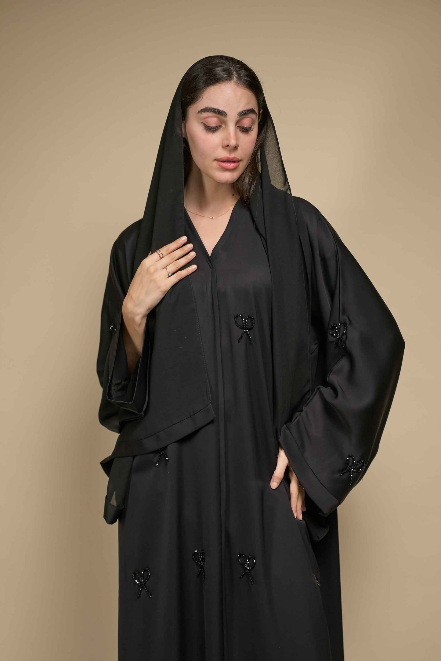 Black Bow Abaya