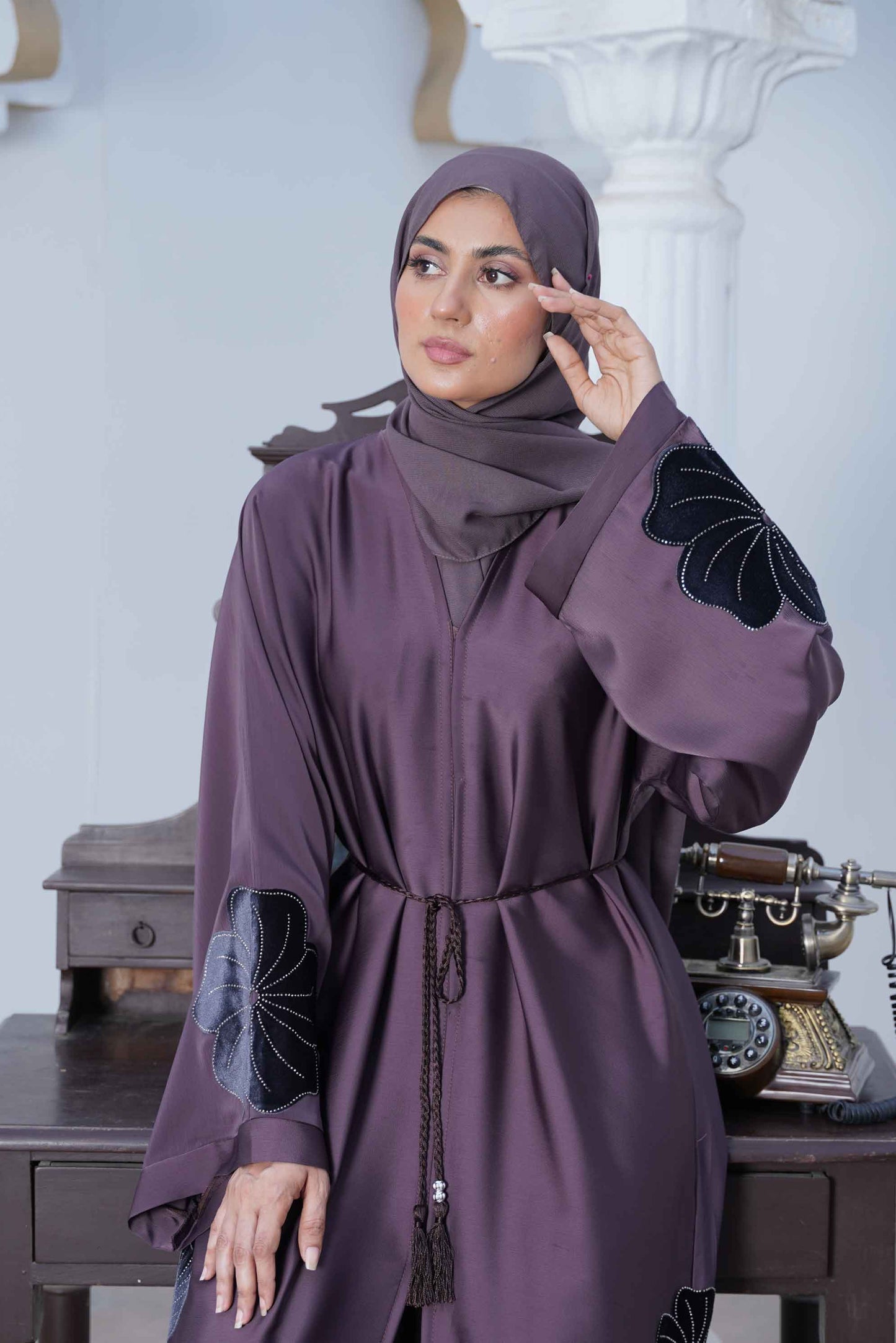 Velvet Blossom Abaya