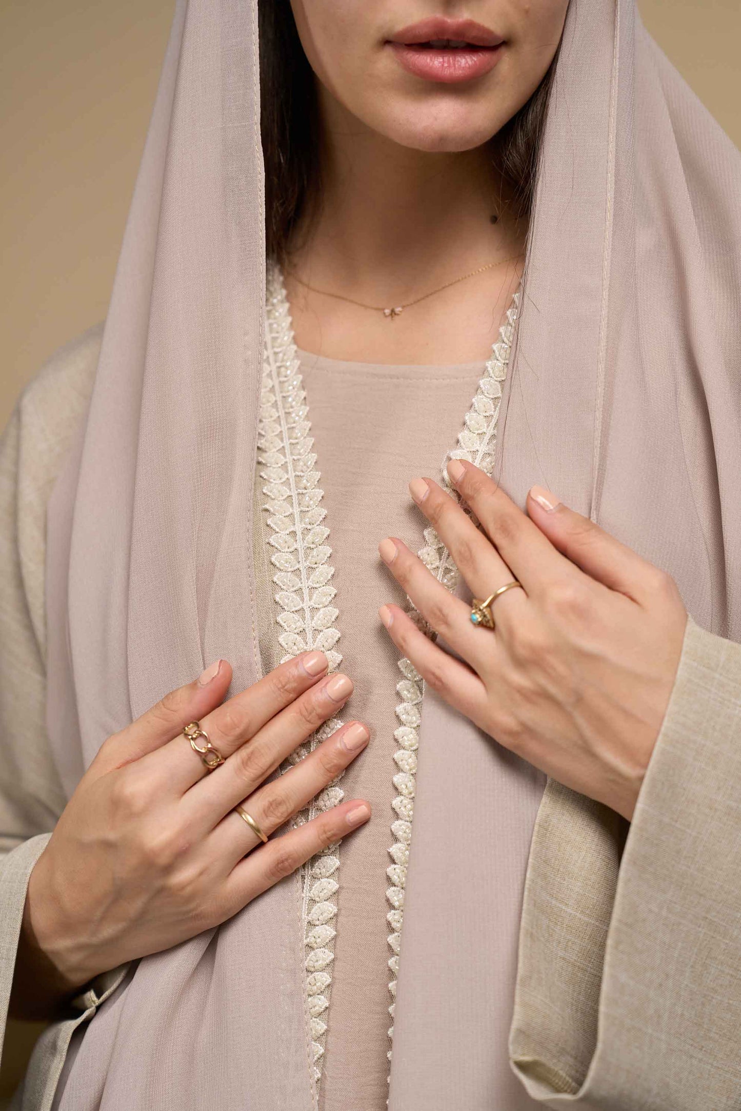 Soft Sand Linen Abaya
