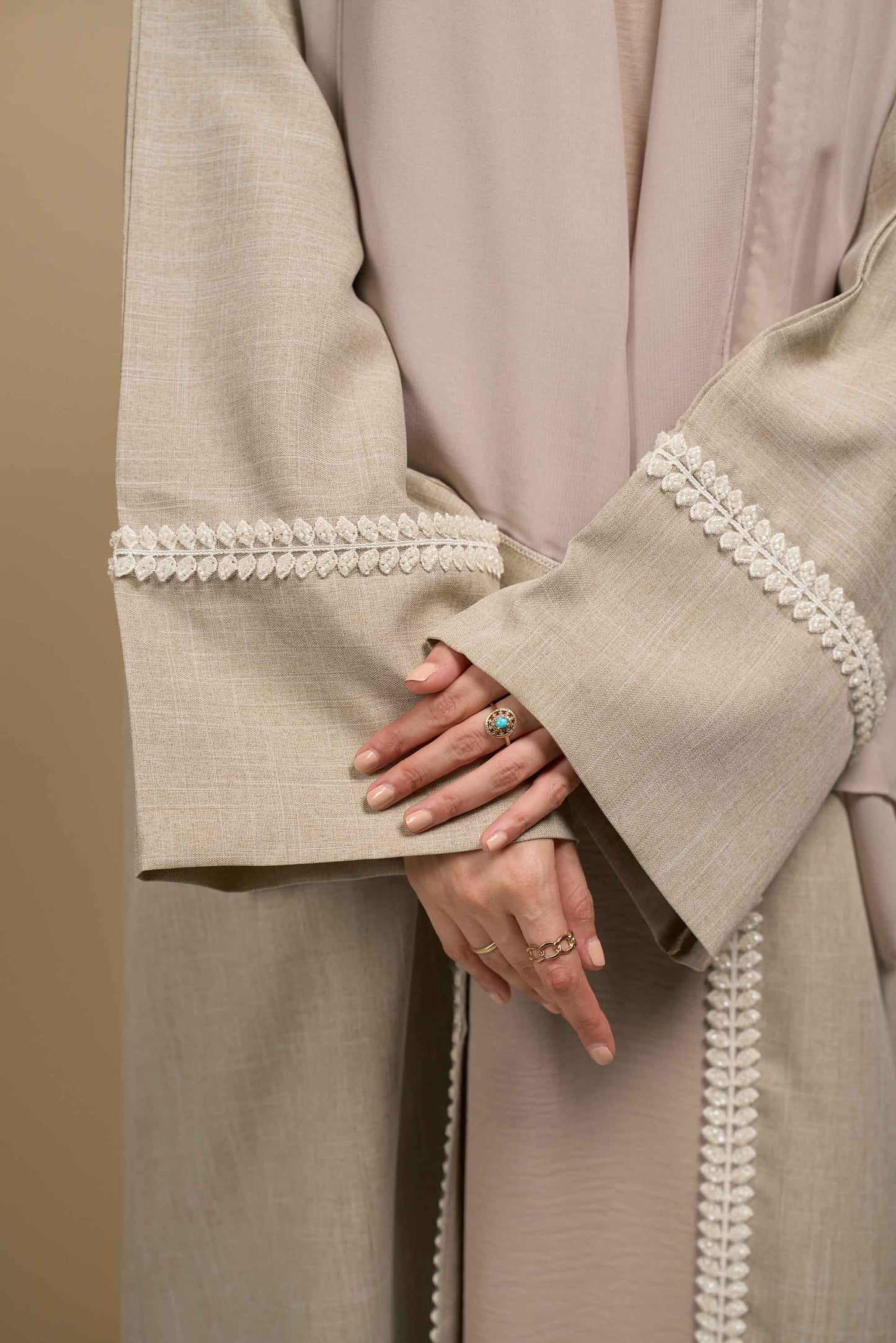 Soft Sand Linen Abaya
