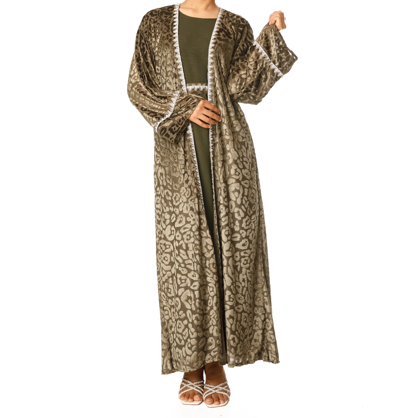 Dark Green Velvet Abaya