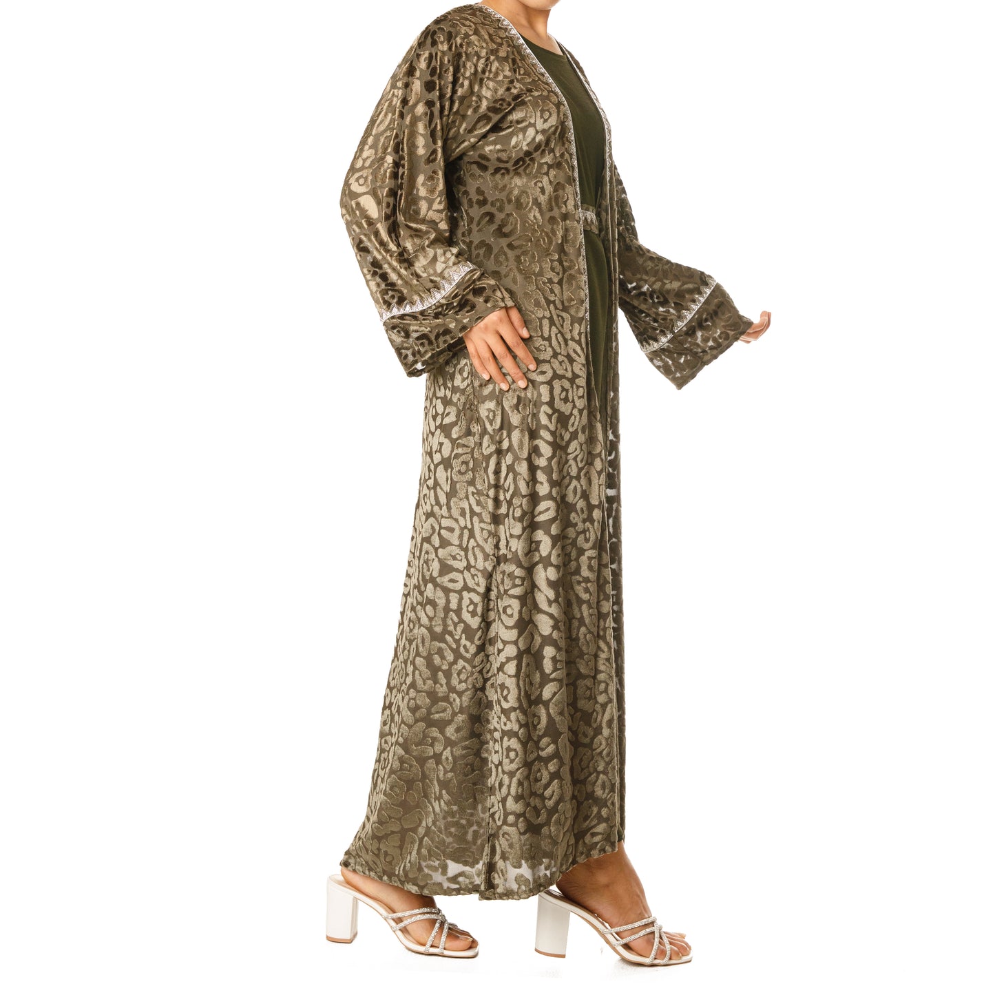 Dark Green Velvet Abaya