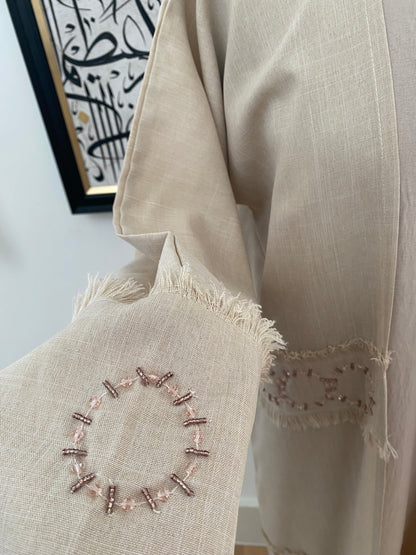 Cream Linen Abaya