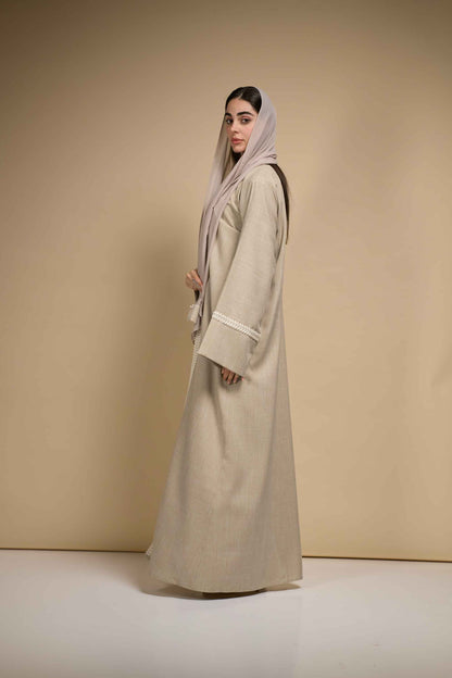 Soft Sand Linen Abaya