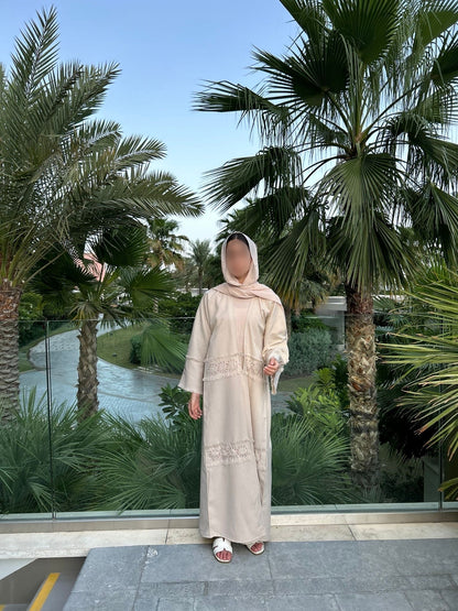 Cream Linen Abaya
