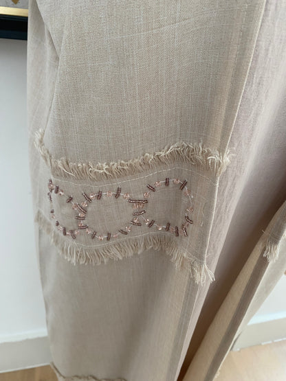 Cream Linen Abaya